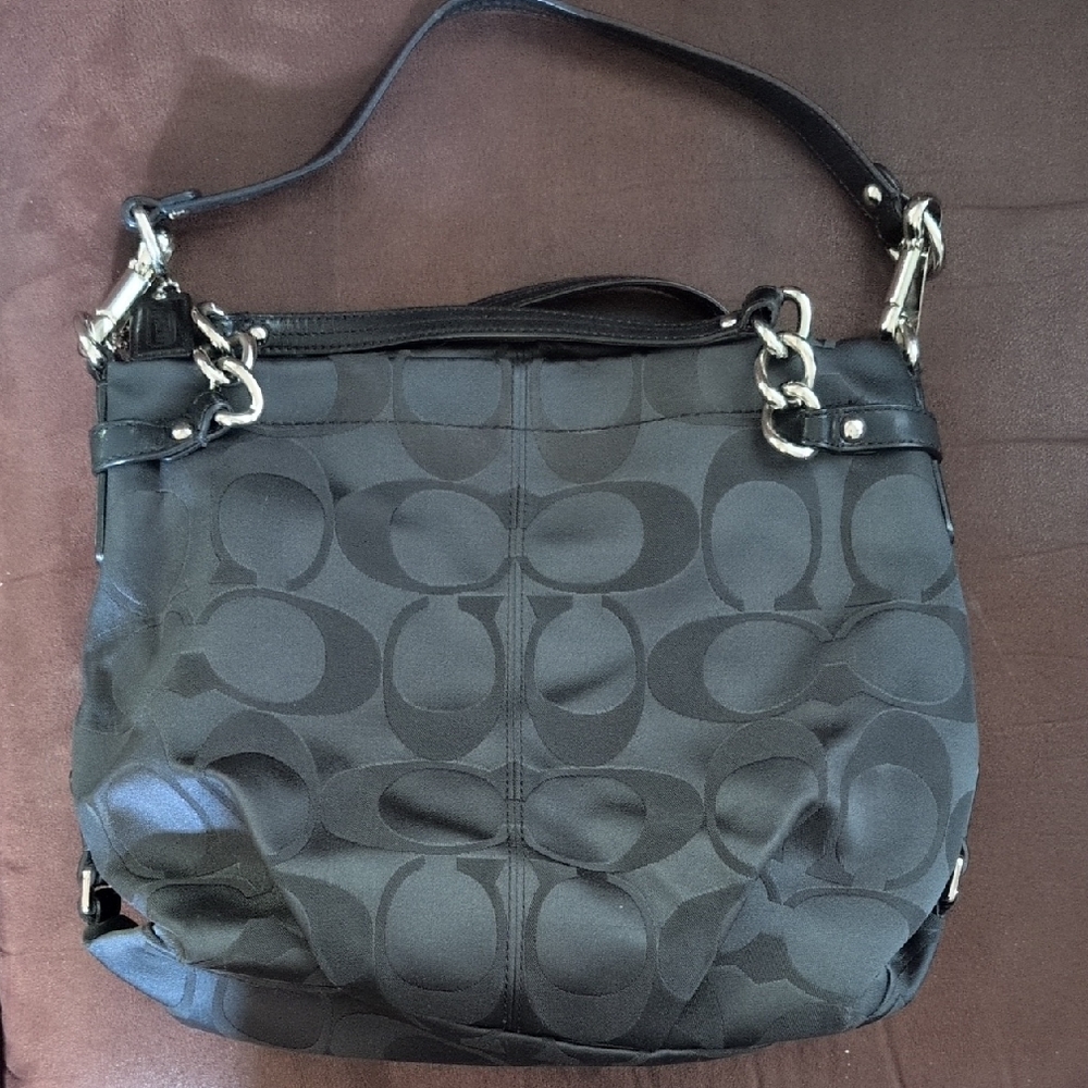 Coach Black Signature Chain Shoulder Bag
